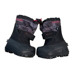 Columbia Powderbug Plus II boot toddler boy size 4 black/red/grey